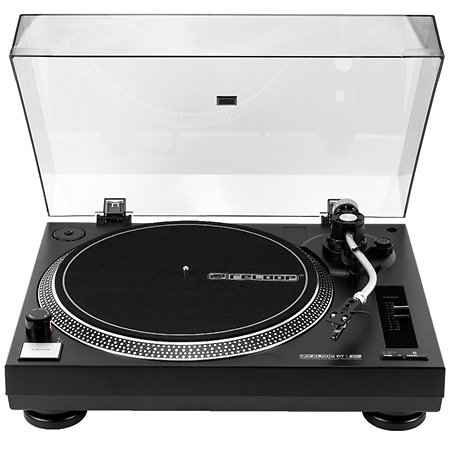 Platine vinyle Reloop RT-1 BT — vue de face avec capot ouvert